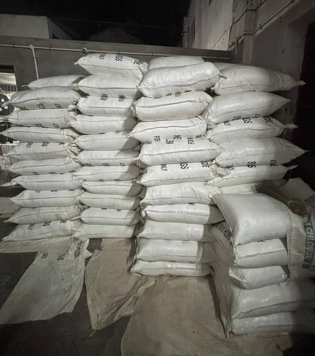 Stacked 50 kg bags
